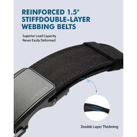WONDAY Gun Belt Tactical Rigid EDC Stiff Heavy Duty Work 1.5" Battle Concealed Carry Belts Sturdy CCW 2-Ply Nylon Ratchet