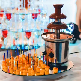 Total Chef 3 Tier Chocolate Fountain, Huge 1.5 lbs (680 g) Capacity, Adjustable Temperature Electric Chocolate Fondue Machine, Easy to Assemble, Ideal for Birthday Party, Buffet, Family Gathering