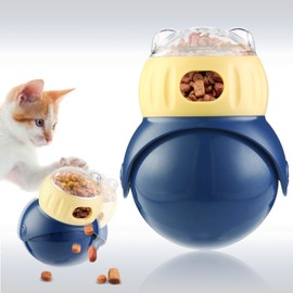 Breelytic Slow Feeder Cat Bowl, Dog Slow Feeder, Cat Treat Dispenser Toy with Adjustable Dispensing Hole, Puzzle Toy to Prevent Boredom & Bloating for Cats and Small Dogs