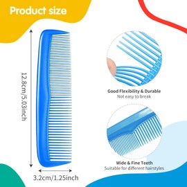 Hair Combs,4 PCS Fine and Wide Tooth Dressing Comb Pocket Comb for Men Pocket Comb Small Comb Pocket Fine Plastic Hair Combs Black Hair Combs for Women Men Hair Care Tool (Multi Color)