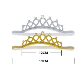 Ysmorla 6 Pieces Kids Headband Tiara Princess Glitter Multicolor Girls Headband with Elastic Band for Birthday or Kids Party, Polyester, Pearl