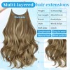 KooKaStyle Invisible Wire Hair Extensions Long Wavy Layered Synthetic with