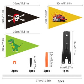 Lets Joy Pack of 3 Bicycle Bunting for Children, Children's Safety Bunting Pole, Safety Flag with Mounting Bracket, Bicycle Bunting, Bicycle Accessories Bicycle Flag