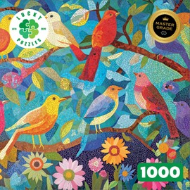 Lucky Puzzles - Birds & Blooms - 1000 Piece Jigsaw Puzzle for Adults | Colorful Puzzle with Vibrant Garden Birds | Best New Challenging and Relaxing Puzzle