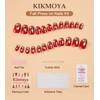 Kikmoya 24Pcs Fall Press on Nails Short Oval Deep Red