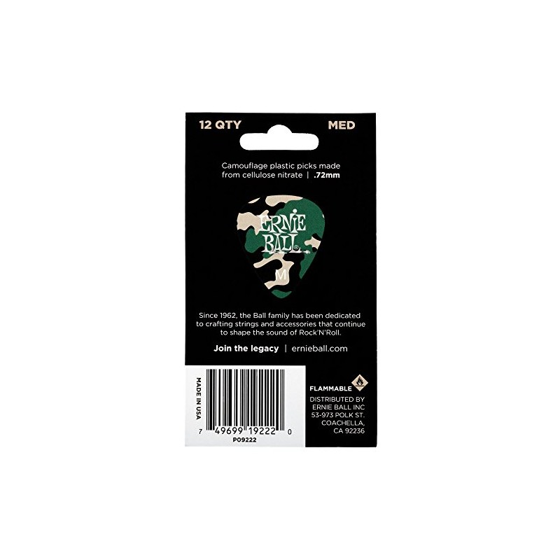 Ernie Ball - Púas para guitarra, celulosa, grosor medio, bolsa