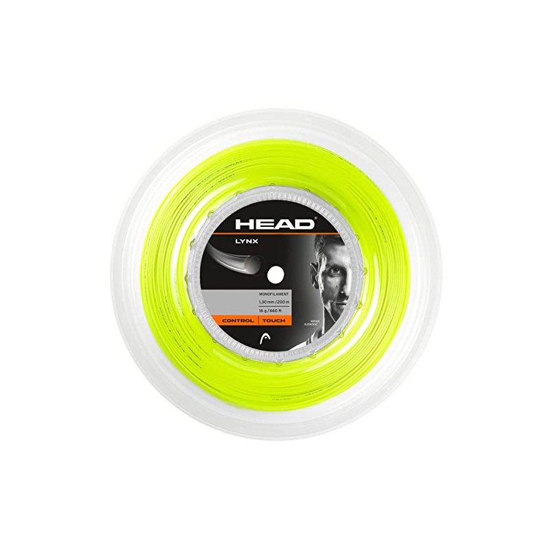 HEAD Unisex's Lynx Racquet String-Multi-Colour/Yellow, Size 18/200 m