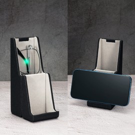 Vemiss Hard Shell Eyeglasses Case,Flip-top Eyeglasses Holder,Bracket Type Glasses Case for Women Men (A-Black)