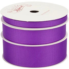 Zofrud 3 Rolls Purple Grosgrain Ribbon Pack 1/4" x 10Yds, 5/8" x 10Yds, 1" x 10Yds, 30 Yards Total - Ideal for Sewing, Gift Wrapping, Crafts and Wedding Decoration