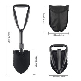 Folding Shovel Outdoor Camping Hiking Shovel Folding Shovel Multifunctional Folding Shovel with Carry Bag for Gardening Camping Survival Snow Shoveling Outdoor Car Emergency Easy Portable
