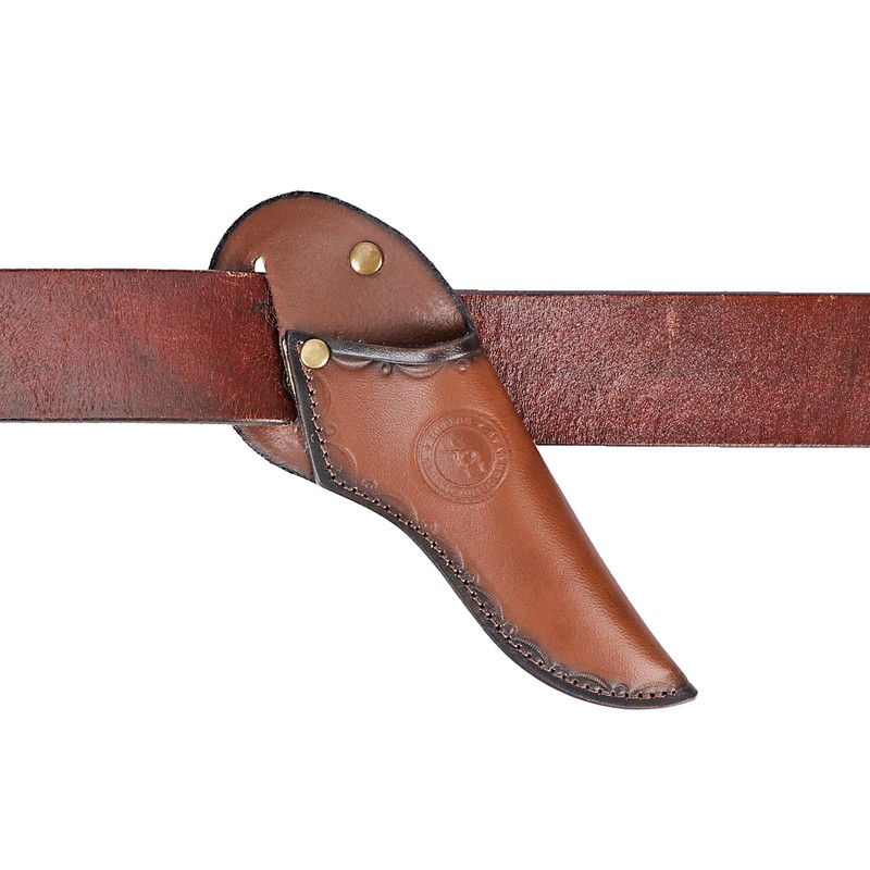 Leather Angled Draw Knife Sheath 2inch Belt Loop Fixed Blade