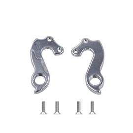 Pack of 2 GH-045 Derailleur Hanger - Aluminium Dropout Hanger Replacement for Mountain & Road Bikes with Screws - Compatible with Canyon, Merida, Orbea, Fuji, Raleigh, Bra, Bianchi, More - Silver