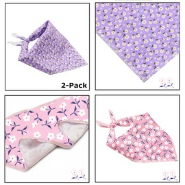 PetPark 2 Pack Dog Bandanas, Cute Dog Bandana for Small Medium Large Dogs