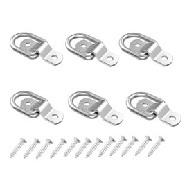 MEZOKUCEL 12Pcs Heavy Duty Steel D Rings Tie Down Anchors - Secure Your Bed, Furniture, and Cargo with Reliable Surface Mount D-Ring Hooks for Trailer,Trucks RV Camper Van Boats (12, Silver)