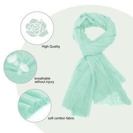 Kakaly Women Scarf Cotton Linen - Chic Ladies Solid Scarves Soft Large Long Wrap Shawl Headscarf Lightweight Neck Scarf Hijab,180×100CM