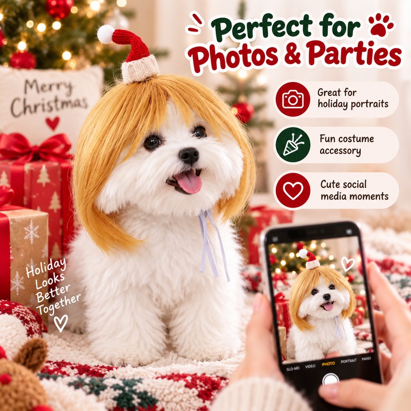 Pet Wig for Cats & Dogs – DIY-Trimmable Curly or