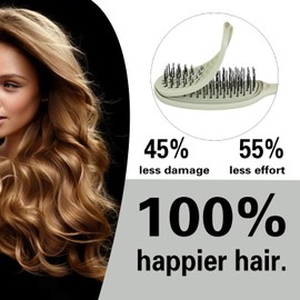 favolosa Unique Design Wet Detangling Hair Brush- Vented Design & Ultra Soft Bristles with Removable Screen Manages Tangle and Uncontrollable Hair. Pain-Free. Christmas Stocking Stuffer Gift.