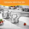 MOUTIUS 1 Quart Triple Stainless Steel Saucepan with Lid, Ramen