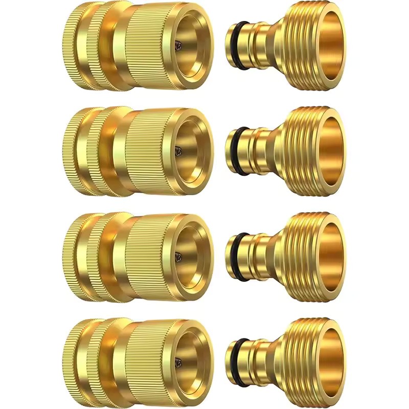 3/4-Inch Brass Garden Hose Quick Connect Fitting Set