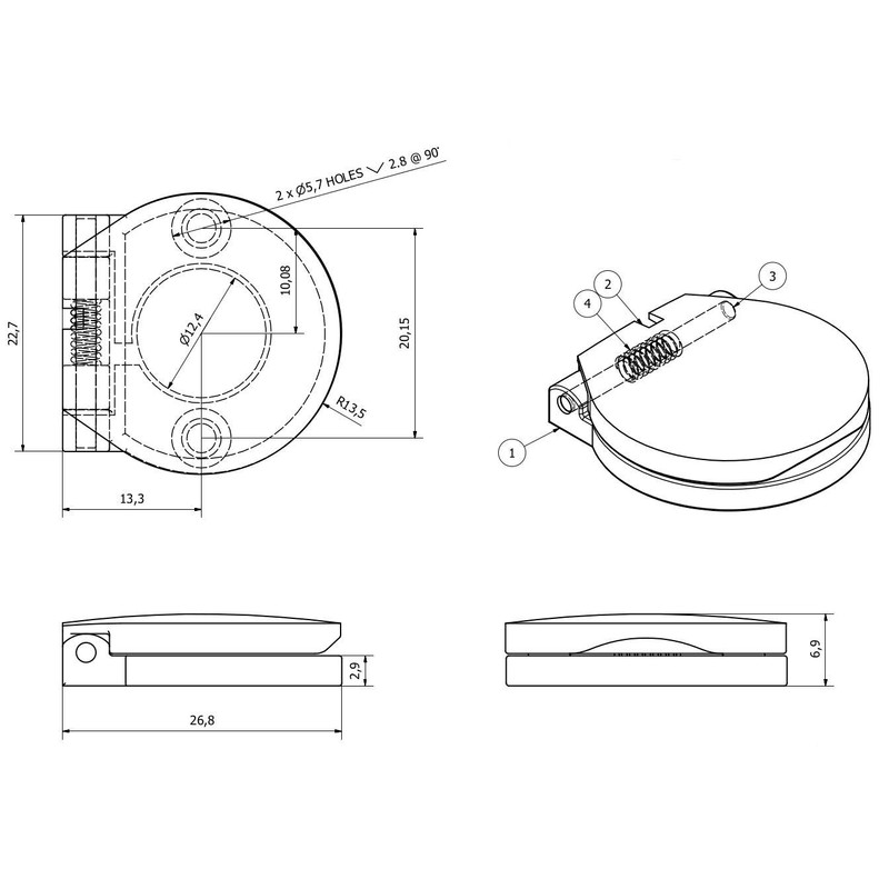 AB Tools Polished Chrome Spring Loaded Key Escutcheon Cover 27mm