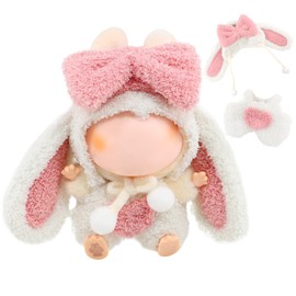 Clothing Accessories 2-Piece for 17 cm Labb, Mini Doll Clothes for Labb Figure, Accessory Set for Rag Doll, Cuddly Toy Clothing Outfit Only, Christmas & Birthday (Bunny Ears Set)