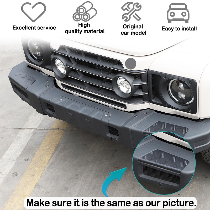 Car Alloy Black Front Bumper Protection Pedal Corner Cover Compatible