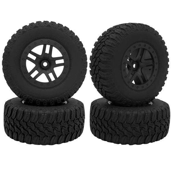 GLOBACT RC Tires for 1/10 Short Course Truck Tires for Traxxas Slash 4x4 2WD HSP Tamiya HPI Kyosho Redcat AXIAL RC4WD Model Car（4Pcs/Set） Replace 5883/5883A