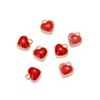 Airssory 100 Pcs Sweet Red Heart Mini Charm Enamel LightGold