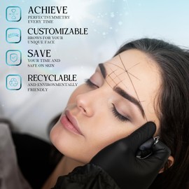 QUELLE 2Pcs Eyebrow Mapping String Reusable Black and White Pre-Inked String 23.6in Brow Mapping String for Microblading Supplies PMU Eyebrow Measuring TA633KIT