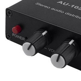 Daiilg 1 Piece Audio Distributor Stereo Audio Mixer 1 Input 2 Output Audio Mixer Multi-Channel Splitter for Power Amplifier Active Audio