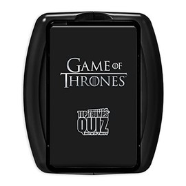 Top Trumps Game of Thrones Quiz Trivia Game, 100 categories to test your knowledge and memory featuring Tyrion Lannister, Cersei Lannister, Arya Stark, Daenerys Targaryen, 2+ player game for ages 18+