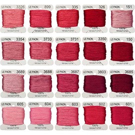 Premium Rainbow Color Embroidery Floss bobbins - Cross Stitch Threads - Friendship Bracelets Floss - Crafts Floss - 20 Bobbins Per Pack Embroidery Floss, Medium Rose Gradient