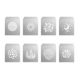 GOBO Sets for soonpho Aluminium Alloy Optical Conical Snoot, 8 x Gobos Graphics Cards Metal Plates with Hollow Patterns for Art Special Effects Photography Accessories for GOBO Projector Bowens (Group
