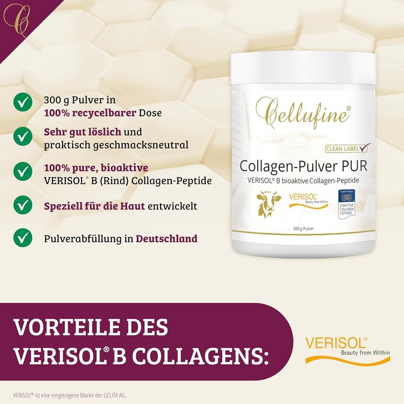 Cellufine® Premium Verisol Collagen Powder 300 g, Beauty Collagen Powder