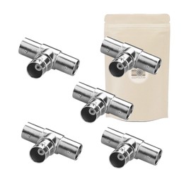 BNC T 3 Adapter Female Coaxial Splitter Splitter Video Connector Pack of 5
