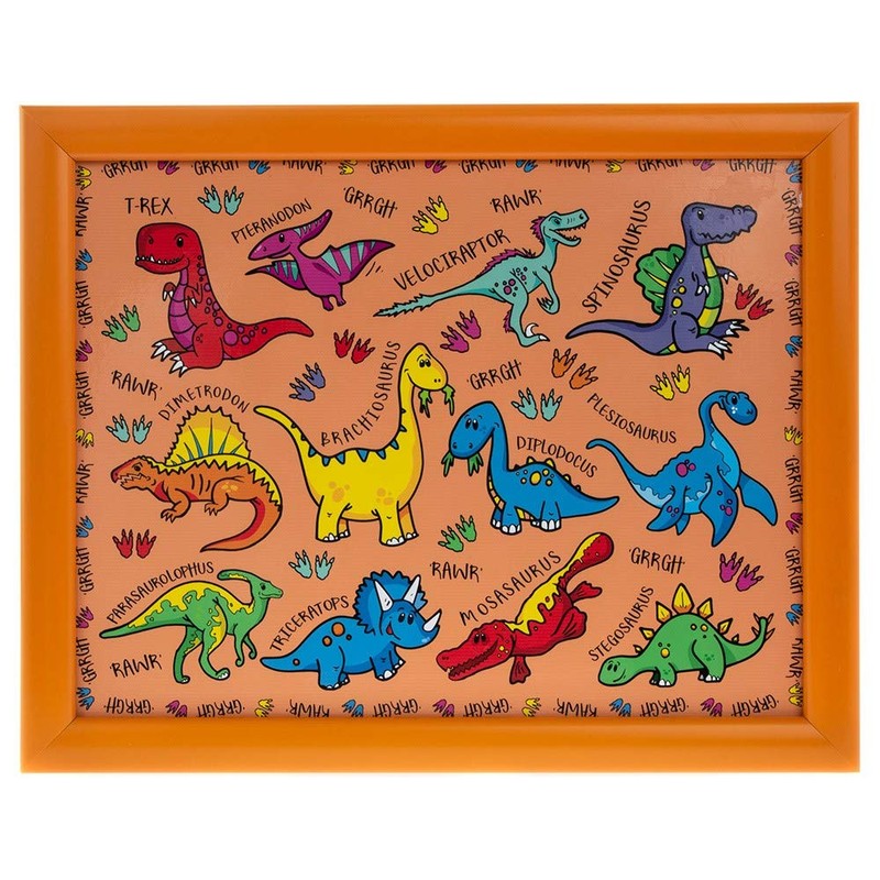 Lesser & Pavey LP42724A Dinosaurs Laptray, Wood, Plastic, Cotton