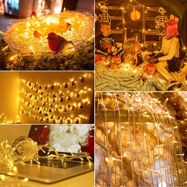 String Lights Mains Powered, 53M/174ft 500LED Fairy Lights Plug in, 8 Modes Remote Control Garden Lights Waterproof, Indoor/Outdoor for Bedroom,Gazebo,Wedding,Party,Christmas Decorations(Warm White)