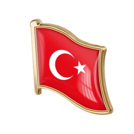 vmcoatdu Turkey Türkiye Flag Pin Badge International Travel Brooch Metal Alloy Souvenir Pin for Hat Clothes Backpack (Turkey)