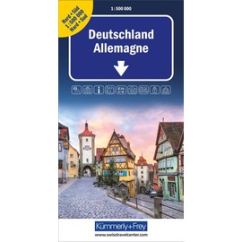 Kümmerly+Frey Strassenkarte Deutschland Nord+Süd 1:500.000: Detaillierte Doppelkarte inkl. Transitpläne, Ortsverzeichnis und Reiseinformationen