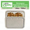 EcoQuality 24oz Disposable Bowls with Fiber Lids - Rectangular Compostable