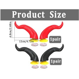 Abiyou Motorcycle Helmet Horns, Pack of 4 Suction Cup Horn Helmet Decoration, Motorcycle Helmet Devil Demon Horn, Motorcycle Helmet Decoration, Helmet Horns, Motorcycle Helmet Ears, for Helmets (Red +