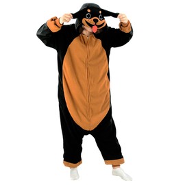 XIGUAGUO Rottweiler Dog Onesie Pajamas Cosplay Costume Adult Animal Pajamas for Men Women Girls Boys Teens