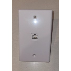 Buyer's Choice 1 New Ethernet Wall Plate CAT6 1-Port RJ45 Single Gang Network Female White