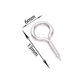 Sliver Screw Eye Pins Hooks in 200pcs,Small Eyelet Screws,6 * 13mm Mini Metal Goat's Eye Screws,Eye Bolts Screws for DIY Jewellery Making