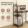 Tangkula Computer Desk with Shelves, Space Saving Home Office Desk