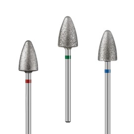 MelodySusie 3Pcs 8mm Diamond Pedicure Cone Drill Bits Set for Cracked Skin Corns Callus Removal, Feet Filing Nails For Manicure and Pedicure
