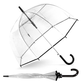 ShedRain Bubble Umbrella – See Through, Rain & Windproof Umbrella - Perfect for Weddings, Prom, Outdoor Events - Automatic Open (Black Trim)