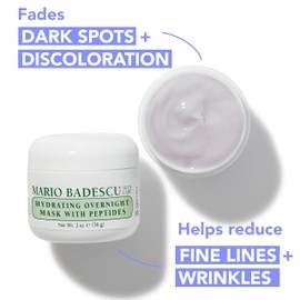 Mario Badescu Hydrating Overnight Mask with Peptides for All Skin Types | Anti-Aging Sleep Mask that Hydrates | Formulated with Palmitoyl Pentapeptide-4 and Palmitoyl Tetrapeptide-7| 2 fl OZ