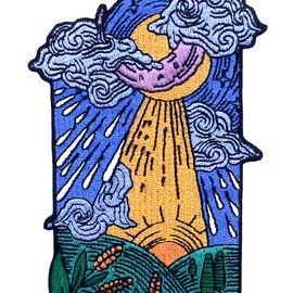 ZEGIN The Moon Patch Embroidered Applique Badge Iron On Sew On Emblem