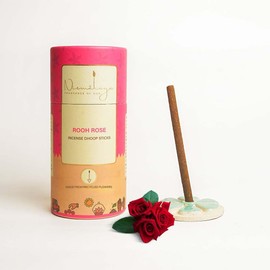 Nirmalaya Natural Dhoop Sticks for Pooja | Bamboo Less Dhoop Sticks for Home/Office | Best for Long Lasting Fragrances | 40 Sticks (Rooh Rose)